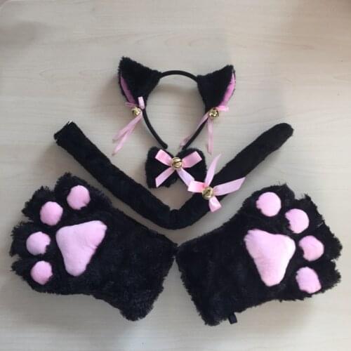 Cute Bear Cat Paw Gloves Mittens Lolita Headband Cosplay Accessories Lolita Ribbon Chain Collar Choker Anime Accessories
