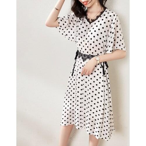 White polka dot floral maxi dress women femme 2020 summer long work boho beach office sexy party luxury dresses plus size v neck