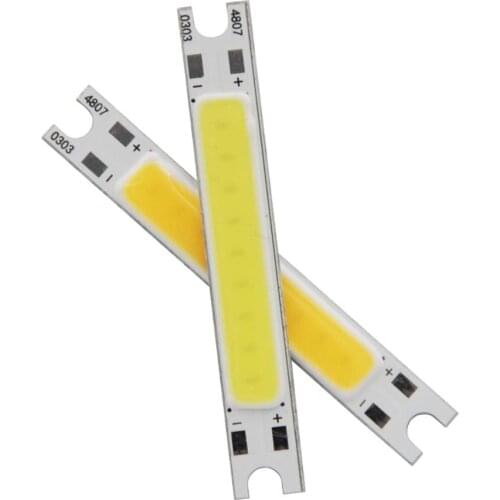 10PCS promotion 48mm*7mm 3W DC 9V LED COB Strip Bulb Lamp Flip chip on board High lumen Light Source Module COB for Wall Lamp