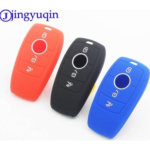 Jingyuqin Replacement 3 Buttons Car Key Case For Mercedes Benz 2017 E Class W213 2018 S class Silicone Auto Part