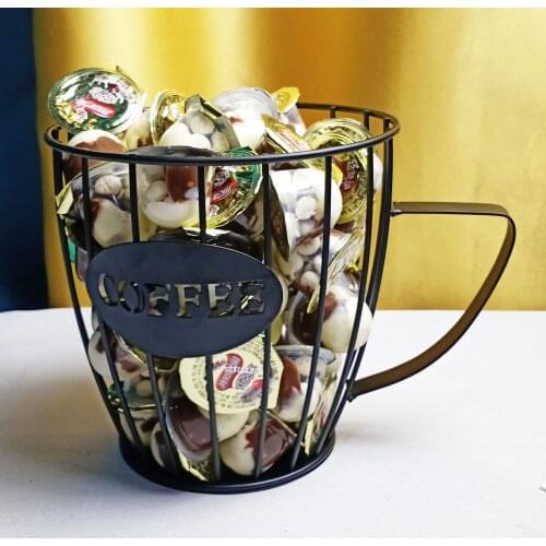 1pcs Universal Nordic Iron Art Coffee Capsule Storage Cup Basket Cafe Fruit Coffee Pod Holder for Home Cafe Hotel Rack Organizer