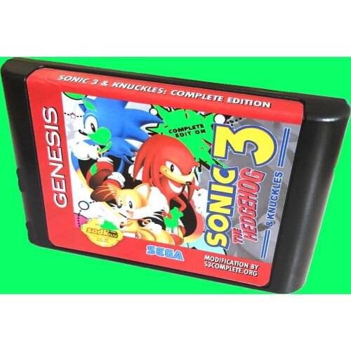 High quality support save ! Sonico 3 & Knuckles:Complete Edition for Sega genesis 16 bit games console