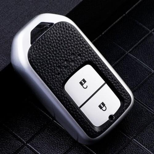 High Quality Leather TPU Smart Remote Car Key Case Cover For Honda Vezel City Civic Jazz BRV BR-V HRV 2 Buttons Fob