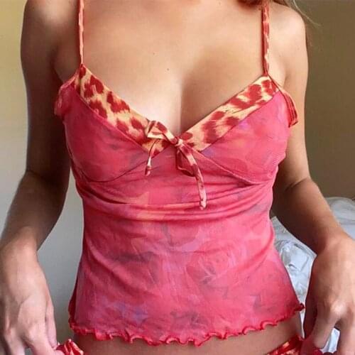 Summer T Shirt Women Europe wind sexy small condole belt 2021 new gauze perspective v-neck shirt Tee Tshirts BLG114297