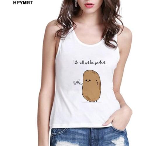 Women Fashion Sexy Tank Tops Potato Philosophy Print Lady Casual Harajuku Loose Sleeveless Tshirt Female Top Clothes Summer Vest