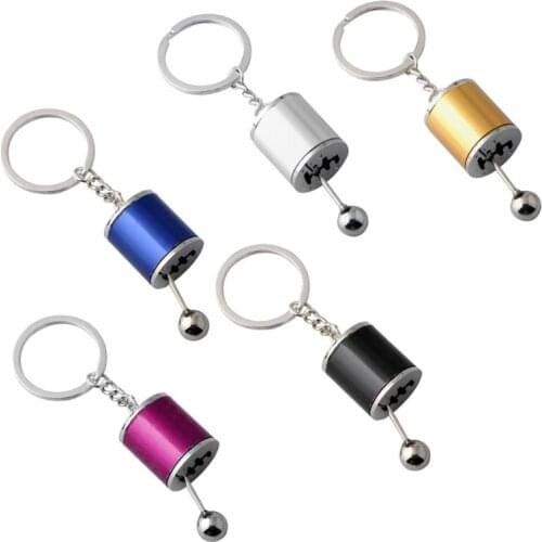 1pc Car 6 Speed Gearbox Gear Head Keychain Manual Transmission Lever Metal Key Ring Car Refitting Metal Pendant Car Gear