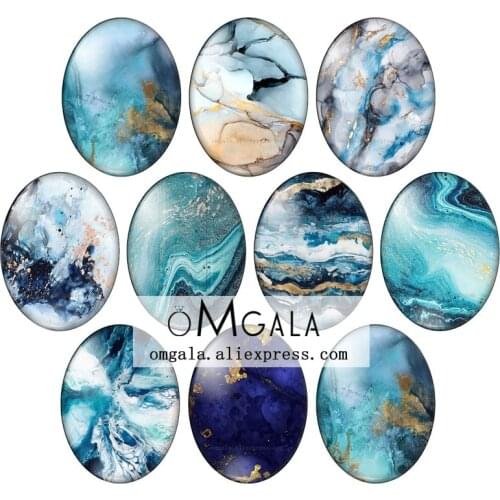 New Beauty Colorful Patterns Lines 10pcs mixed 13x18mm/18x25mm/30x40mm Oval photo glass cabochon demo flat back Making findings