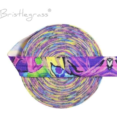 BRISTLEGRASS 100 Yard by Roll 5/8" Purple Abstract Print Foldover Elastic FOE Spandex Satin Band Hair Tie Tutu Dress Sewing Trim