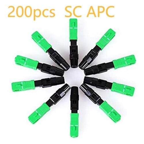 200PCS/box FTTH SC APC single-mode fiber optic SC APC quick connector SC APC FTTH Fiber Optic Fast Connector Free shipping