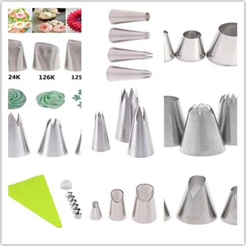 3/4/8pcs/Set Different Style Piping Nozzles Pastry Tips Stainless Steel Fondant Cake Nozzles Decorating Tool