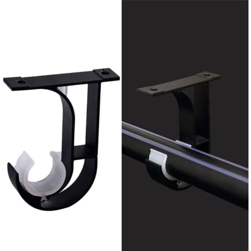 4pcs Iron Curtain Rod Brackets Roof Mounted Window Hardware Holder Home Decor