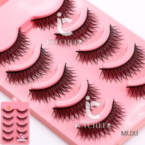 5 Pairs Makeup False Eyelashes Eye Lash Extension Handmade Party Salon Cosmetics