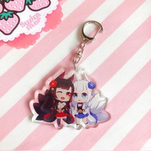Cartoon Game Azur Lane Keychain Acrylic Keyring Cute Kawaii Figure Pendant Keychains Chaveiro Souvenir Gifts