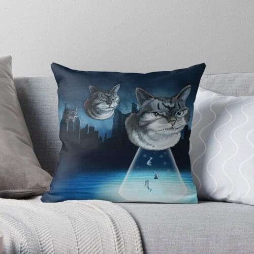 Alien kitten Throw Pillow Cushion Cover Polyester throw pillows case on sofa home living room car seat decor 45x45cm