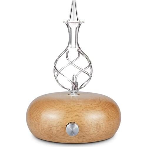 Essential oil diffuser Wood and Glass Aromatherapy Diffuser Aroma mist maker fogger with 7 colors LED light for home