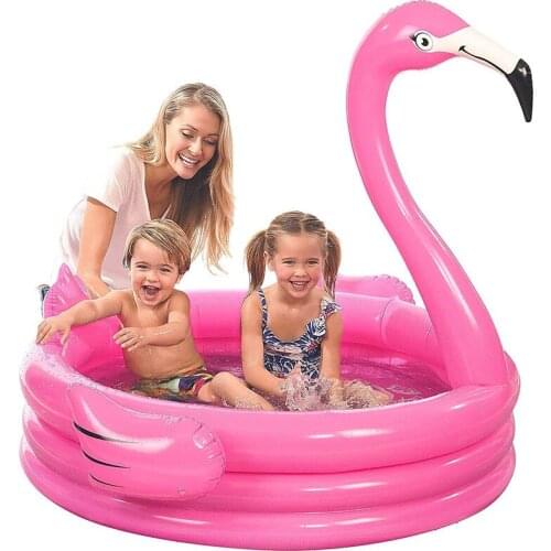 Cartoon Inflatable Flamingo Swan Swimming Pool Mattress Bathing Water Pool Home Use Game Paddling Pool For Kids Childrens