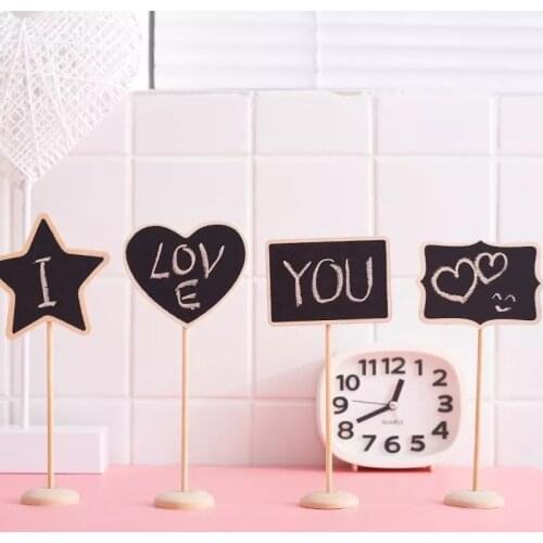 5pcs Mini Small Wooden Chalk Blackboard Wedding Restaurant Signs Chalkboard Writing Notice Message Paint Wood Board