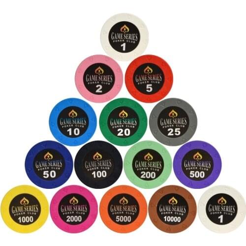 25 PCS/LOT Casino Game Series Poker Chips Diamond Crown Playing Chips Black Jack Poker Monte Carlo Clay Metal Poker Chip Sets