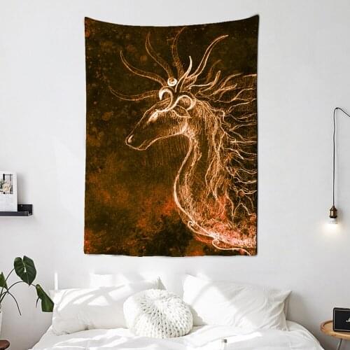 Chinese Dragon Totem Tapestry Cartoon Castle Wall Hanging Room CarpetWitchcraft Wall Hanging Home Decor Tapestries Art Home