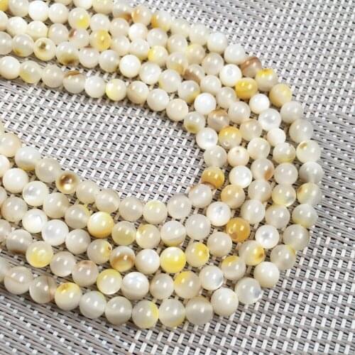 2021 Hot Selling Natural Freshwater Shell Round Loose Beads Charms For Jewelry Making DIY Necklace Bracelet Accessory