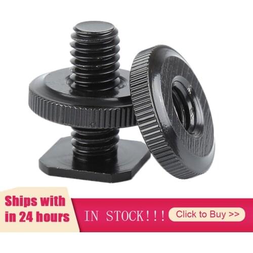 Camera Accessories 1/4" Threaded Stud Tripods Screw To Camera Flash Hot Shoe Mount Adapter Up Down Lock Tripod Screw