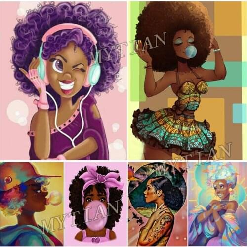 Full square/round drill 5D DIY diamond painting Beautiful African girl/women Embroidery Patter Cross stitch mosaic home decor