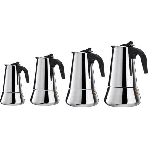 450/300/200/100ML Stove Top Moka Coffee Pot Stainless Steel Filter Italian Espresso Coffee Maker Percolator Tool Mocha Cafetiere