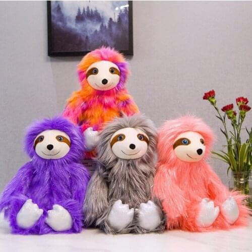 Colorful Plush Simulation Sloth Plush Toy Doll Gift for Kids Baby Childrens Room Decoration Baby Stuffed Toy