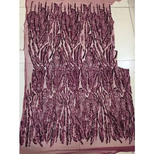 Embroidered sequins lace fabric good looking bridal lace fabric ZH-42075 wholesale african french lace fabric
