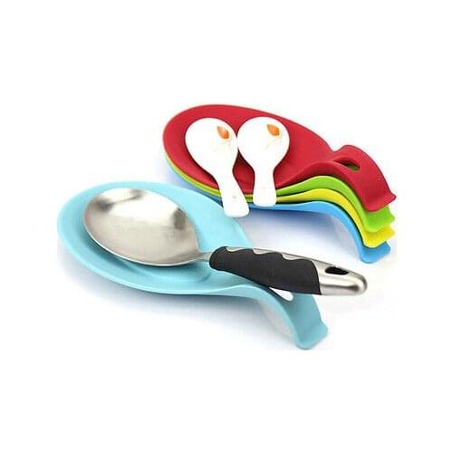 Kitchen Silicone Spoon Insulation Mat Holder Spatula Coaster Tray Pad Placemat