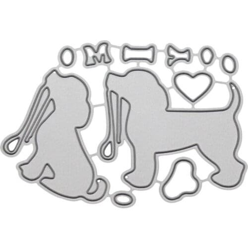 Cute Dog Metal Cutting Dies Stencil DIY Scrapbooking Album Stamp Paper Card Embossing Craft Decor
