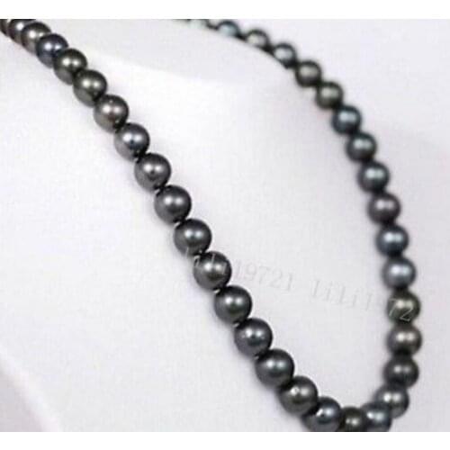 Fashion jewelry Free Shipping BEAUTIFUL 18" 9-10MM AAA TAHITIAN BLACK PEARL NECKLACE