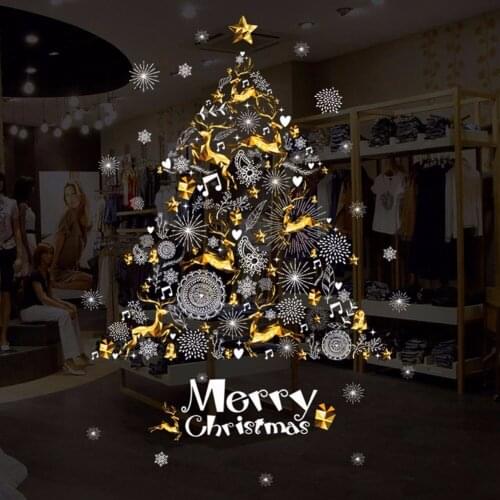 Merry Christmas Wall Sticker DIY Window Sticker Christmas Decoration for Home Navidad Noel Decor Supplies New Year 2019