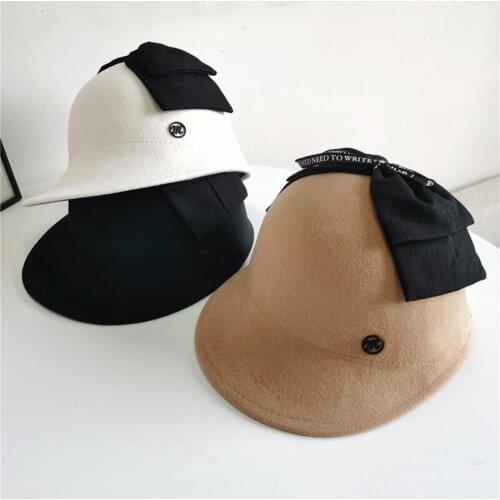 2021 New High Quality Wool Visor Hats For Women Equestrian Cap Lady British Bow Bow Decoration Top Hmong Hat Topi Derbies Femme