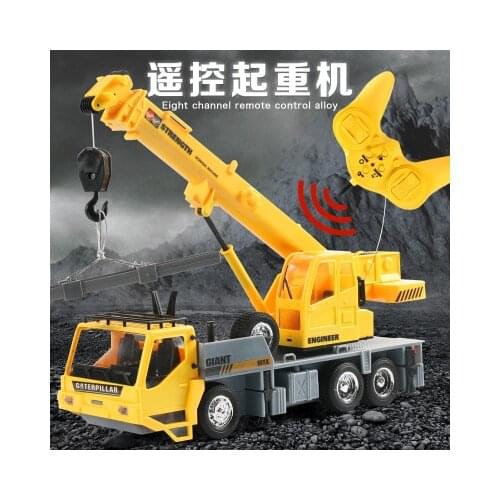 New hot Alloy RC crane Truck Engineering Construction vehicle 8CH 2.4G 1:24 Simulation RC toys Music light Die-cast model gifts