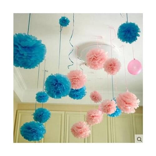 New 10pcs/set 6Inch (15cm) Tiffany Blue Wedding Decorations Tissue Paper Pom Poms Balls Mint Green Flowers Paper Flowers Wedding