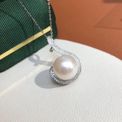 Wholesale 925 Sterling Silver Pendant Base Settings Mountings Findings Parts for Pearl Crystal Jade Agate Beads Stones