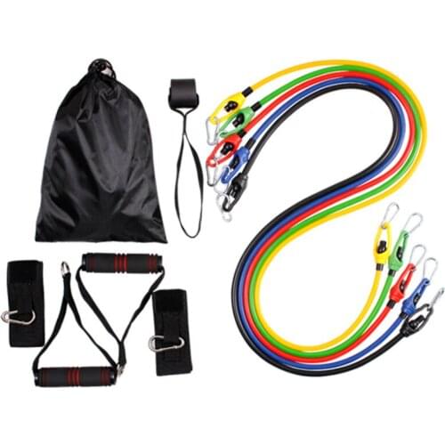 Wholesale Belt Set Super Heavy Latex Rubber Exercise Bands Resistance With Handles Door Anchor And Legs Ankle Straps