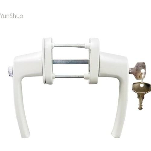 Plastic Steel Door with Safety Handle, with Key, Fully Solid Thickened Door Handle, with Key, Can Be Worn On Doors and Windows