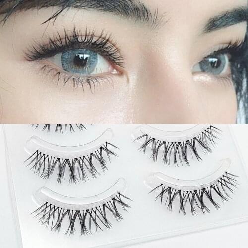 Professional Makeup False Eyelashes Natural Long Thick Transparent Stem Fake Eyelashes Glimmer Beginner Eye Lashes Makeup Tools