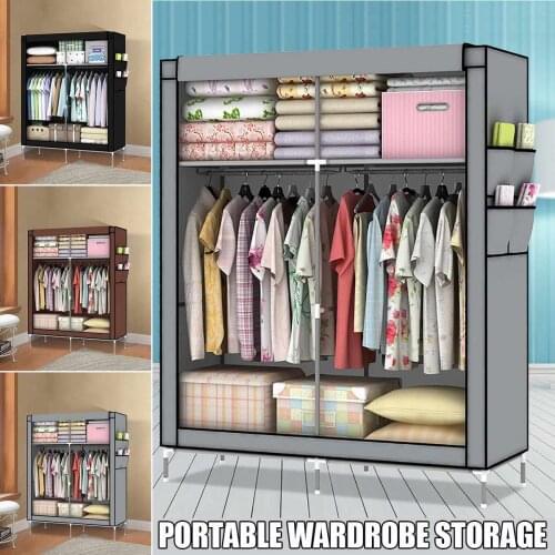 Dustproof Non-Woven Fabric Wardrobe Home Clothes Closet Storage Organizer Cabinet Modern Bedroom Furniture Assembly Wardrobes
