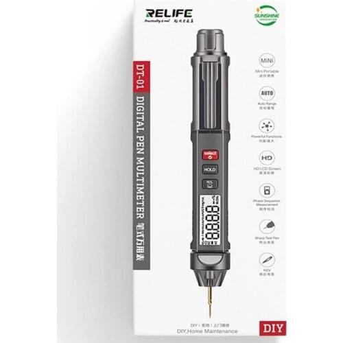 RELIFE DT-01 Smart Pen Type Multi-Function Mini Multimeter Non-Contact Tester Phase Sequence Meter For Mobile Phone DIY Repair