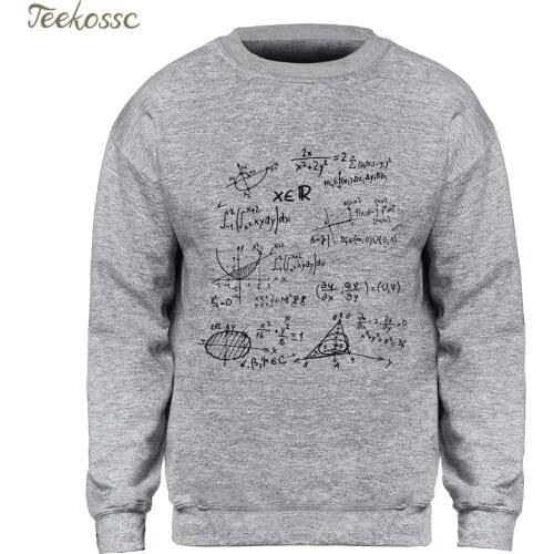 Science Funny Math Formulas Sweatshirt Men Divertida Hoodie Crewneck Sweatshirts Winter Autumn Fleece Warm Black Gray Streetwear