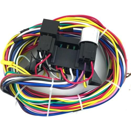 12 Circuit Universal Wiring Harness Muscle Car Hot Rod Street Rod XL Wires Bumper Wire Kit Durability Car Hot Rod Street-Rod