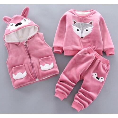 2020 Winter newborn infant boys girls baby clothes velvet tops pullover sweatshirt vest jacket pants outfits sport clothing sets