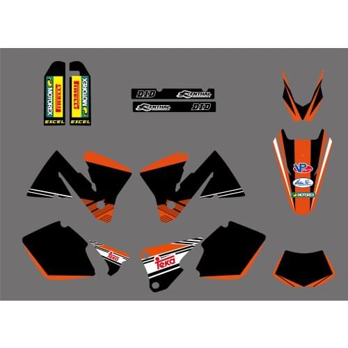 0406 Black bull NEW TEAM GRAPHICS WITH MATCHING BACKGROUNDS FIT FOR MXC EXC 250 300 350 400 520 2001-2002
