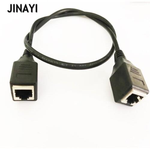 10pcs/lot 60cm Ethernet LAN RJ45 Network connector female Jack to female adapter Cable