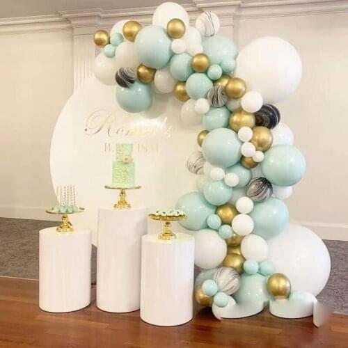 126pcs/set Metal Gold Macaron Mint White Pastel Balloon Garland Arch Birthday Party Baby Shower Wedding Background Wall Decor