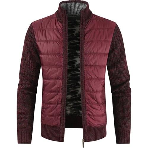2021 Mens Sweater Coat Thick Fleece Patchwork Wool Cardigan Sweater Jackets blusa de frio masculino Male Casual Knitwear