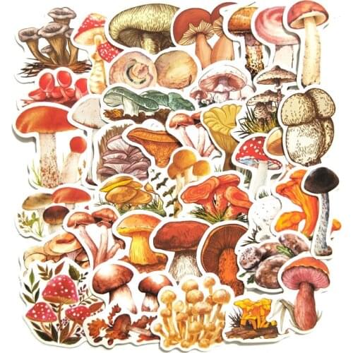 TD ZW Mini 2-3CM 40Pcs Hand Account Cartoon Cute Mushroom Stickers Waterproof Laptop Motorcycle Luggage Fridge Phone Sticker